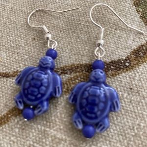 Ceramic turtle pierced earrings